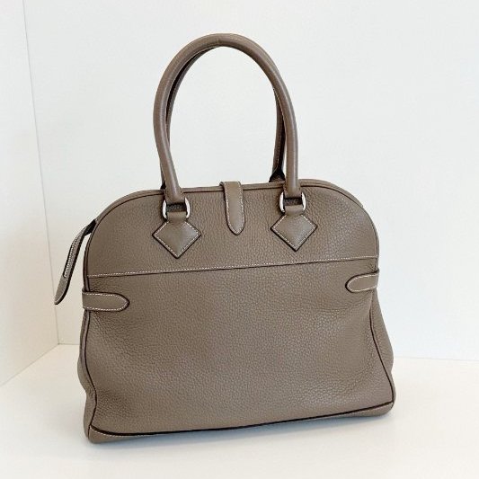 Hermes愛馬仕 Atlas35 大象灰銀扣手提包 TC皮-1