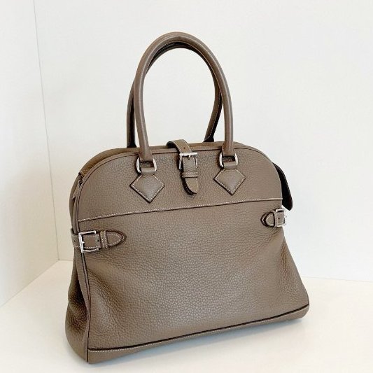 Hermes愛馬仕 Atlas35 大象灰銀扣手提包 TC皮-2