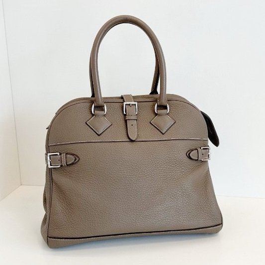 Hermes愛馬仕 Atlas35 大象灰銀扣手提包 TC皮-6