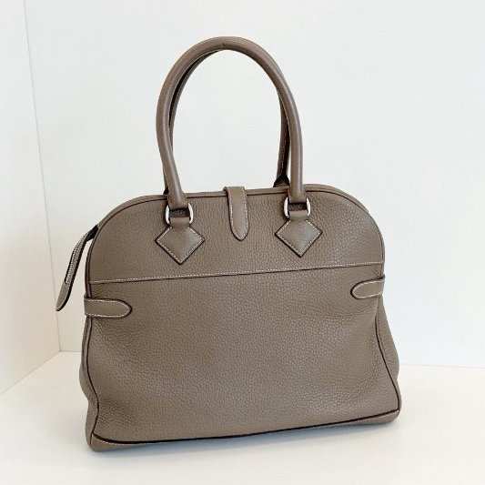 Hermes愛馬仕 Atlas35 大象灰銀扣手提包 TC皮-7