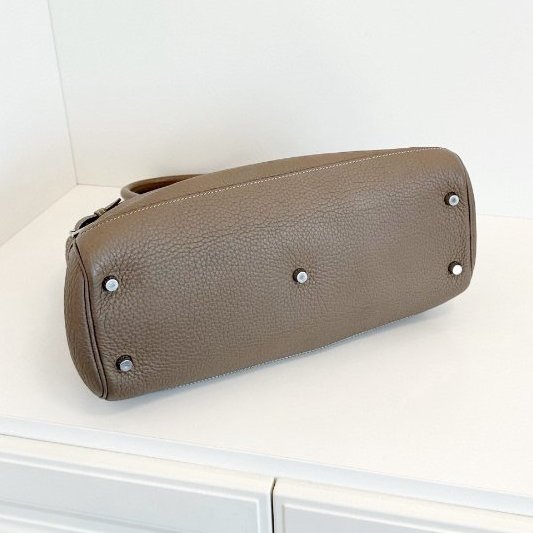 Hermes愛馬仕 Atlas35 大象灰銀扣手提包 TC皮-8