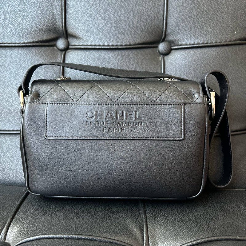近新品 香奈兒/Chanel 黑銀菱格紋鏈條肩背包-1