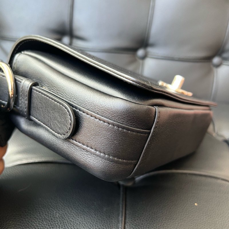 近新品 香奈兒/Chanel 黑銀菱格紋鏈條肩背包-5