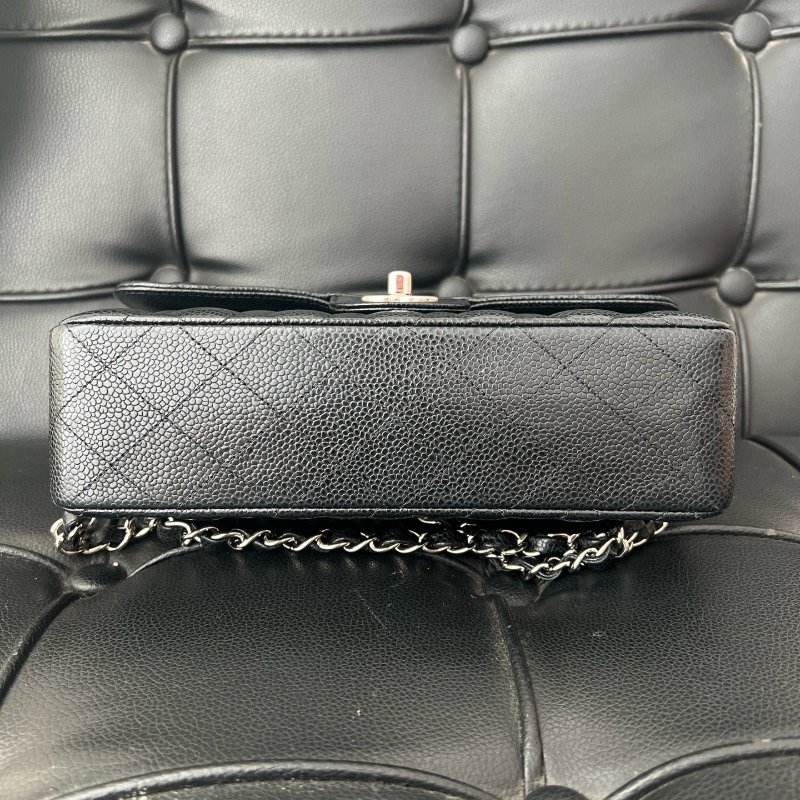 近新品 香奈兒/Chanel CF黑銀小號菱格紋 鏈條包-4