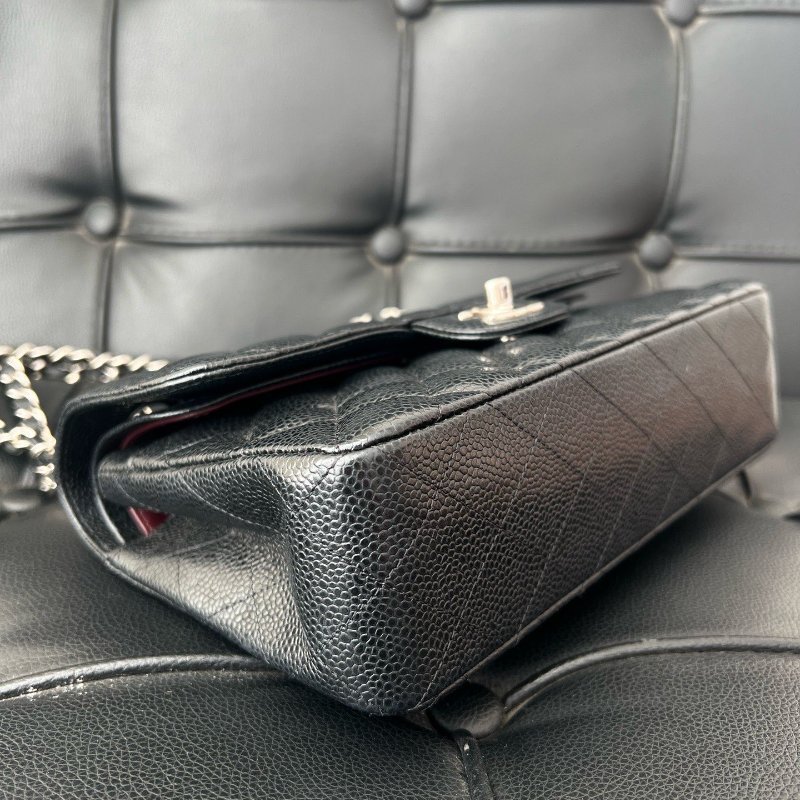 近新品 香奈兒/Chanel CF黑銀小號菱格紋 鏈條包-8