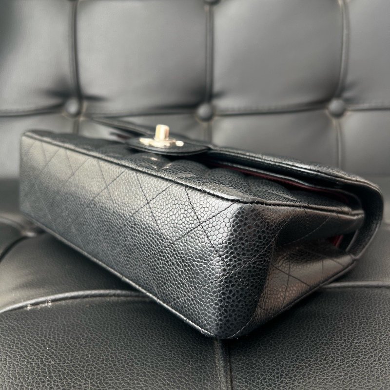 近新品 香奈兒/Chanel CF黑銀小號菱格紋 鏈條包-9