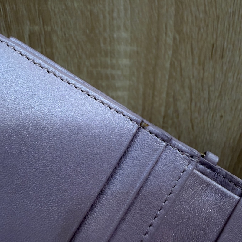 Dior 珠光粉金釦Dior Gardenia 4卡對釦短夾-14