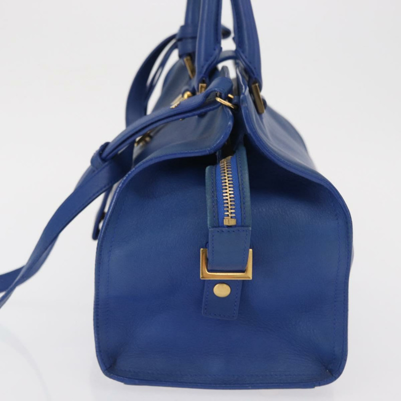 【日本直送】SAINT LAURENT Baby Kabas 手提包 皮革 兩用 藍色 金色 311210 正品 168154-2