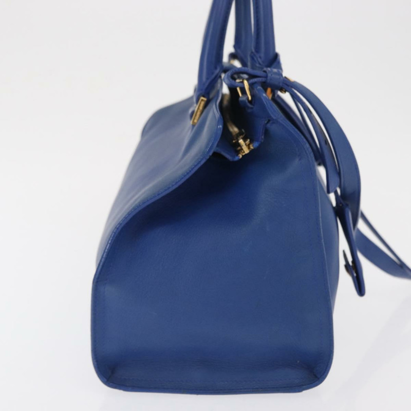 【日本直送】SAINT LAURENT Baby Kabas 手提包 皮革 兩用 藍色 金色 311210 正品 168154-3