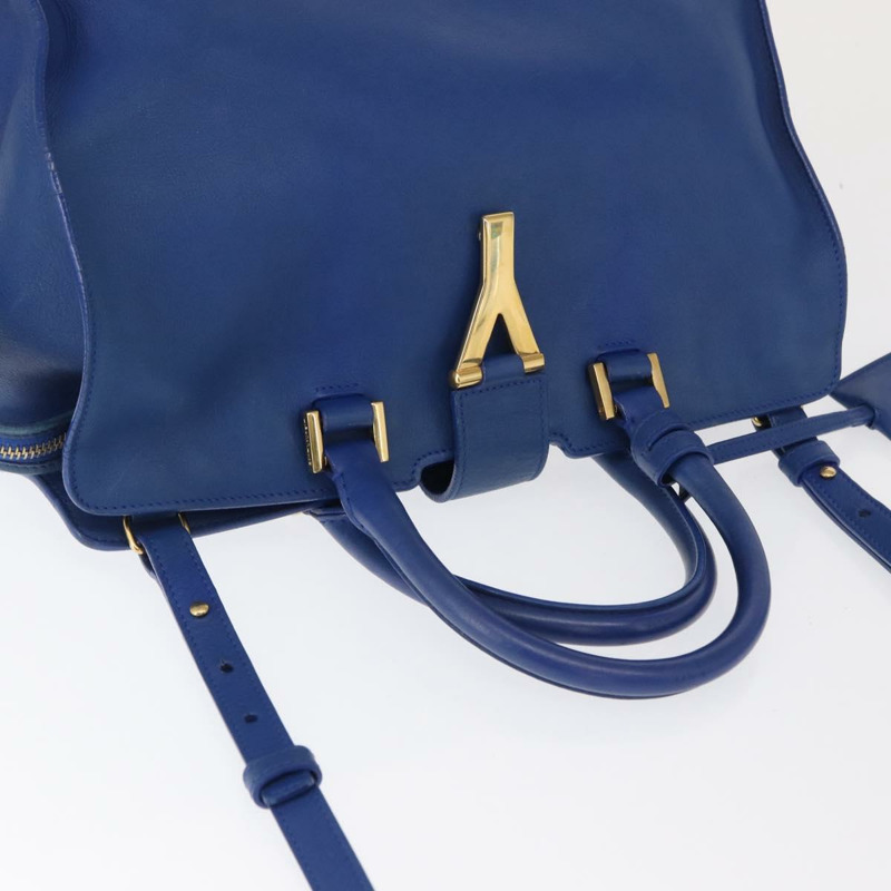 【日本直送】SAINT LAURENT Baby Kabas 手提包 皮革 兩用 藍色 金色 311210 正品 168154-5