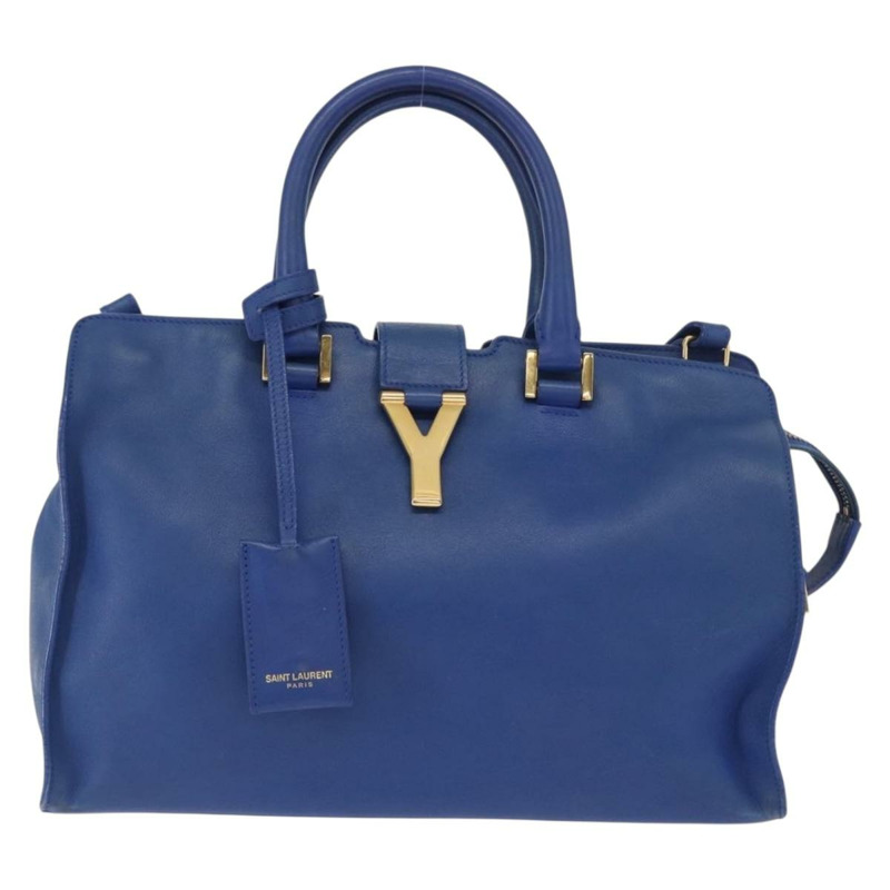 【日本直送】SAINT LAURENT Baby Kabas 手提包 皮革 兩用 藍色 金色 311210 正品 168154-12