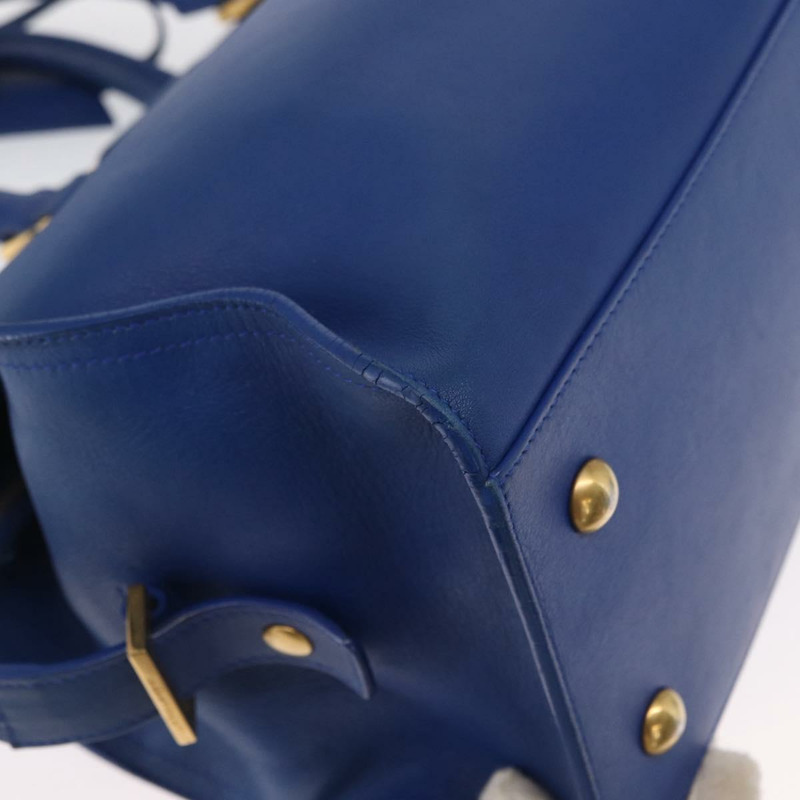 【日本直送】SAINT LAURENT Baby Kabas 手提包 皮革 兩用 藍色 金色 311210 正品 168154-16