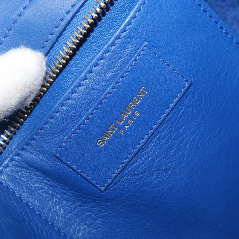 【日本直送】SAINT LAURENT Baby Kabas 手提包 皮革 兩用 藍色 金色 311210 正品 168154-20