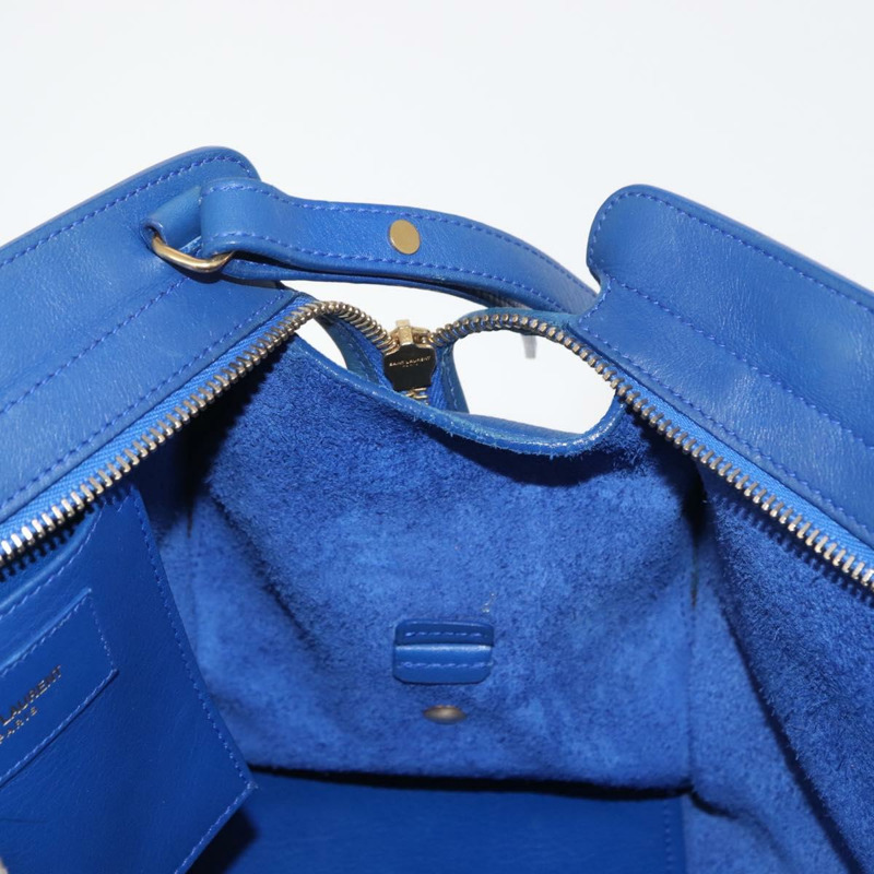 【日本直送】SAINT LAURENT Baby Kabas 手提包 皮革 兩用 藍色 金色 311210 正品 168154-21