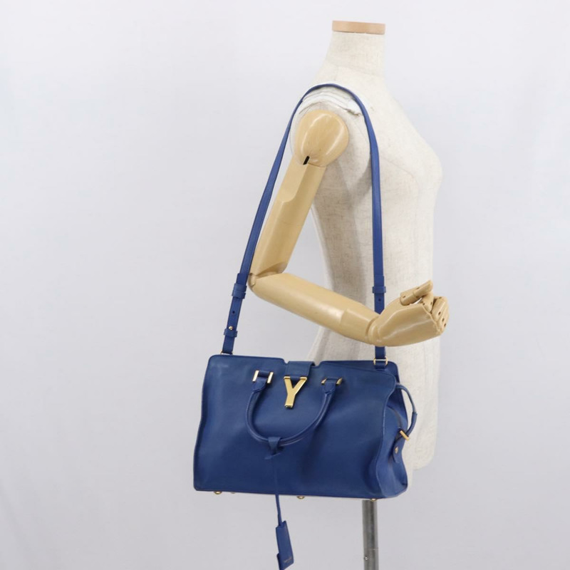 【日本直送】SAINT LAURENT Baby Kabas 手提包 皮革 兩用 藍色 金色 311210 正品 168154-24