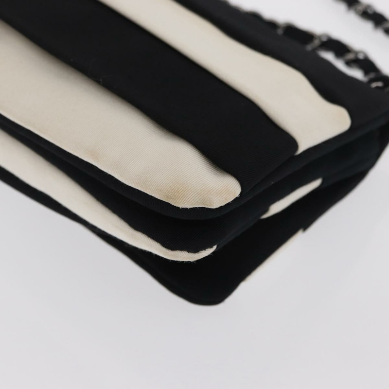 【日本直送】香奈兒 2.55 鏈條肩背包 尼龍材質 黑色 銀色 CC 標誌 正品 169050-7