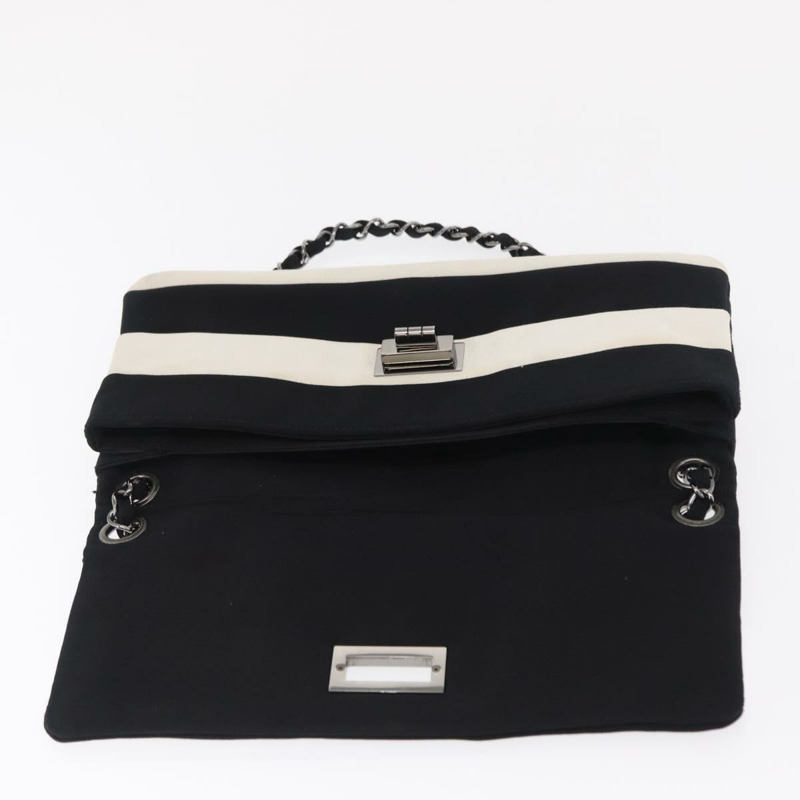 【日本直送】香奈兒 2.55 鏈條肩背包 尼龍材質 黑色 銀色 CC 標誌 正品 169050-8