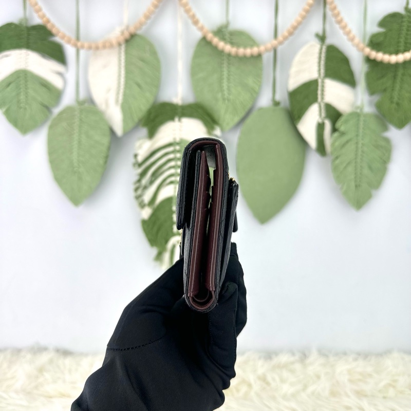 CHANEL 黑金荔皮牛皮三摺銀包 晶片款 全套有單-1