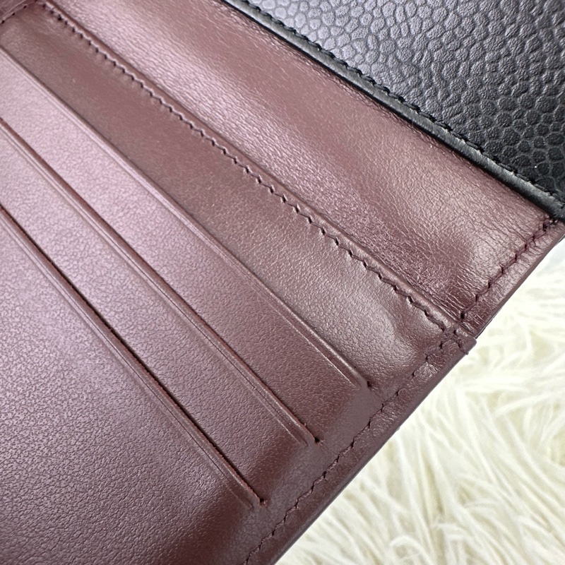 CHANEL 黑金荔皮牛皮三摺銀包 晶片款 全套有單-5