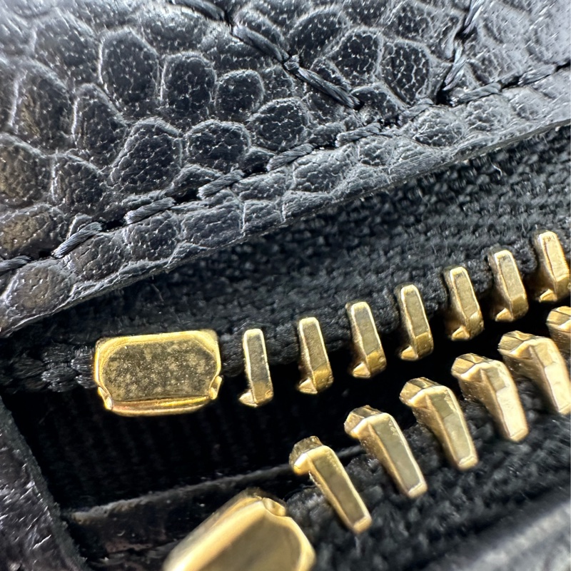 CHANEL 黑金荔皮牛皮三摺銀包 晶片款 全套有單-14