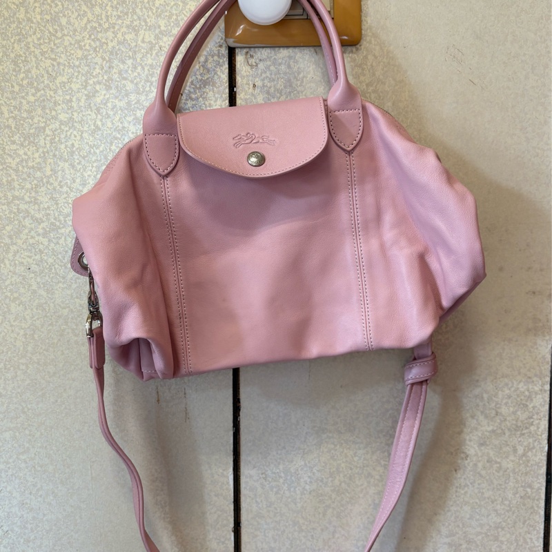 限時大降價～Longchamp 絕版小羊皮 S號 淡粉色95成新 唯底部四角微磨損（正常使用痕跡）-5