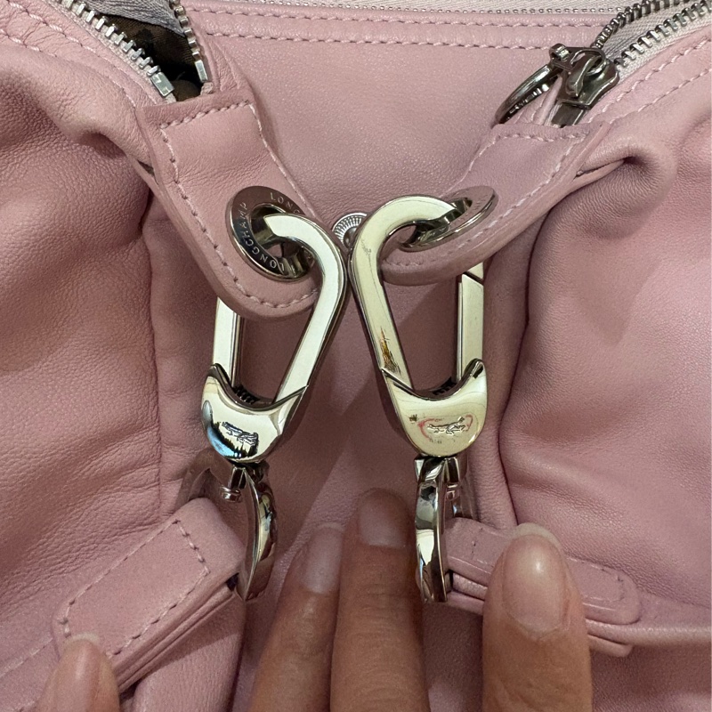 限時大降價~Longchamp 絕版小羊皮 S號 淡粉色95成新 唯底部四角微磨損(正常使用痕跡)-10