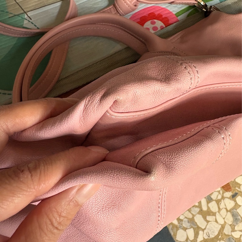 限時大降價~Longchamp 絕版小羊皮 S號 淡粉色95成新 唯底部四角微磨損(正常使用痕跡)-12