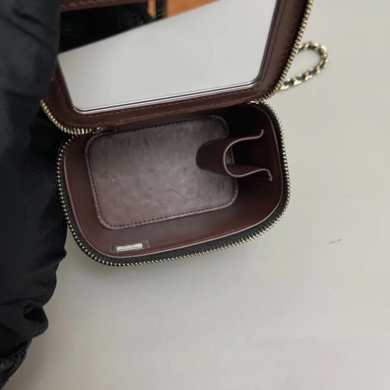 Chanel香奈兒 黑金牛皮荔枝紋mini盒子包-7