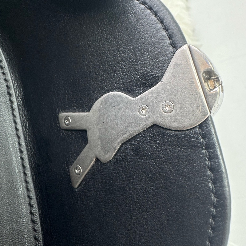 YSL JUNE BOX 黑銀羊皮盒子包 單肩斜肩包-18