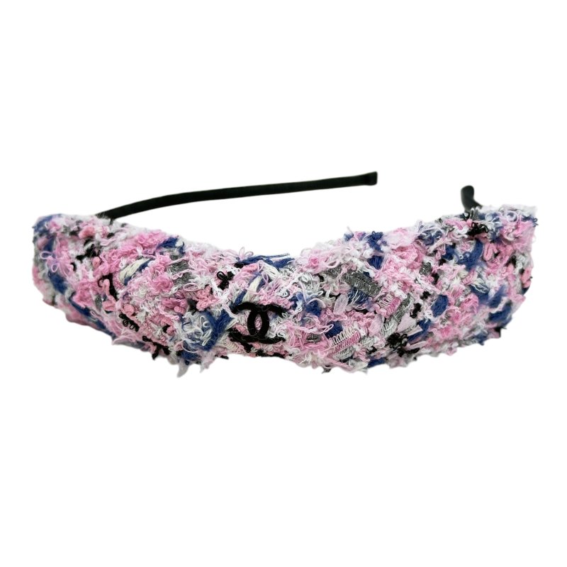 CHANEl CC 粗花呢 蝴蝶結 髮篐-1