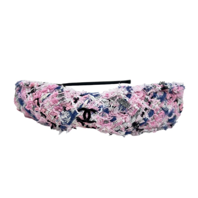 CHANEl CC 粗花呢 蝴蝶結 髮篐-3