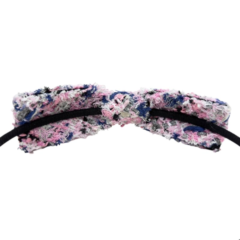 CHANEl CC 粗花呢 蝴蝶結 髮篐-6