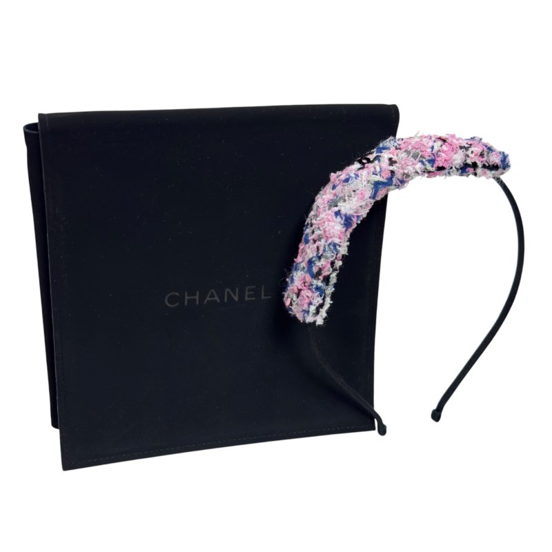 CHANEl CC 粗花呢 蝴蝶結 髮篐-8