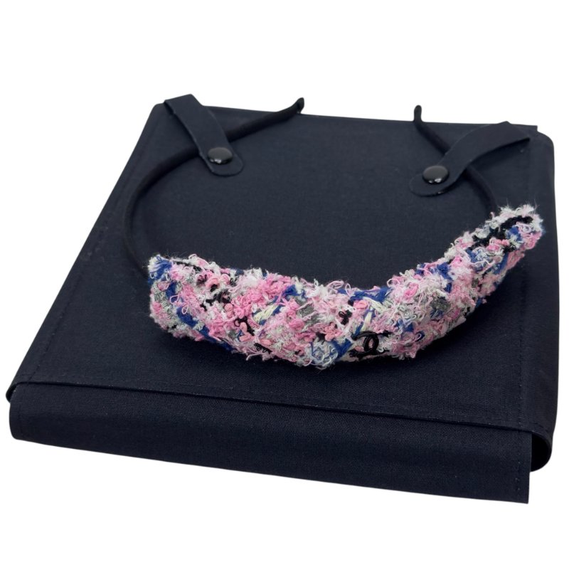 CHANEl CC 粗花呢 蝴蝶結 髮篐-9