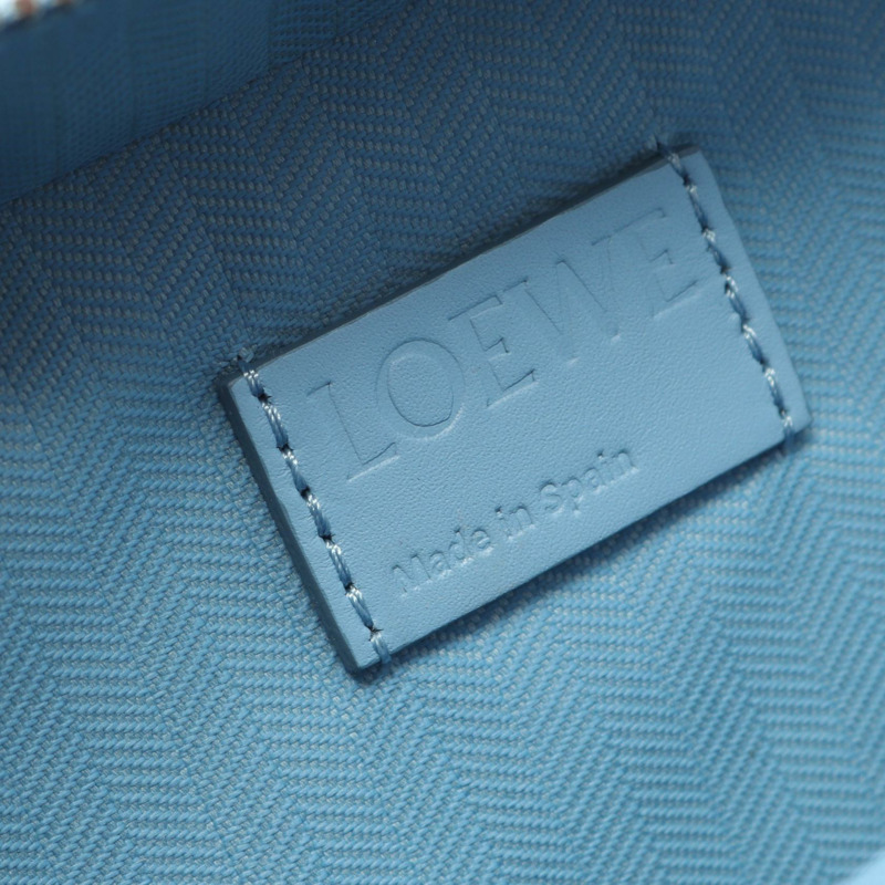 LOEWE 迷你斜背相機包 C565R41X02 皮革 藍色 二手 女士-3