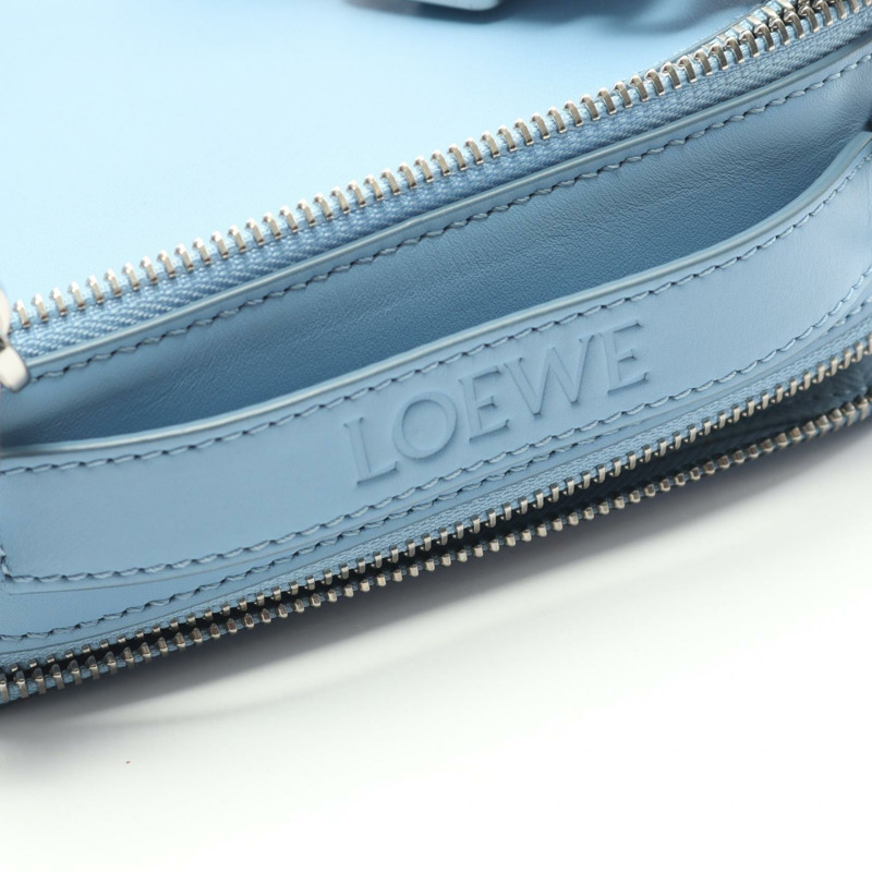 LOEWE 迷你斜背相機包 C565R41X02 皮革 藍色 二手 女士-6