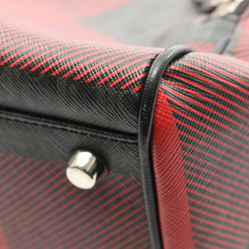 Christian Dior 男腰包/斜背包，帆布/皮革材質，紅黑配色，二手。-4