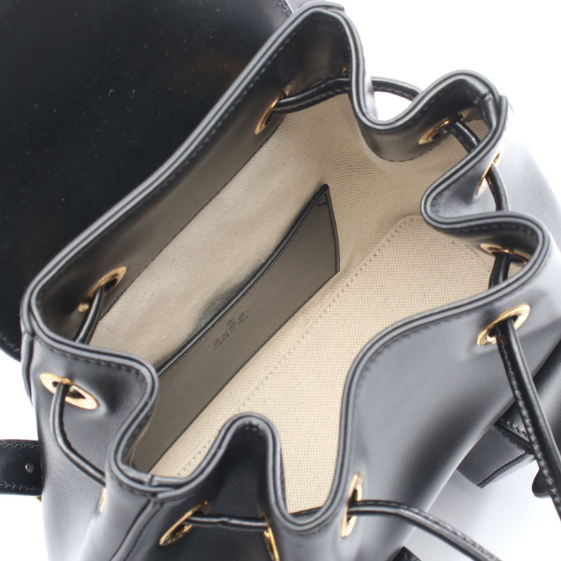 GUCCI 竹節雙肩包 702101 黑色真皮二手女款-2