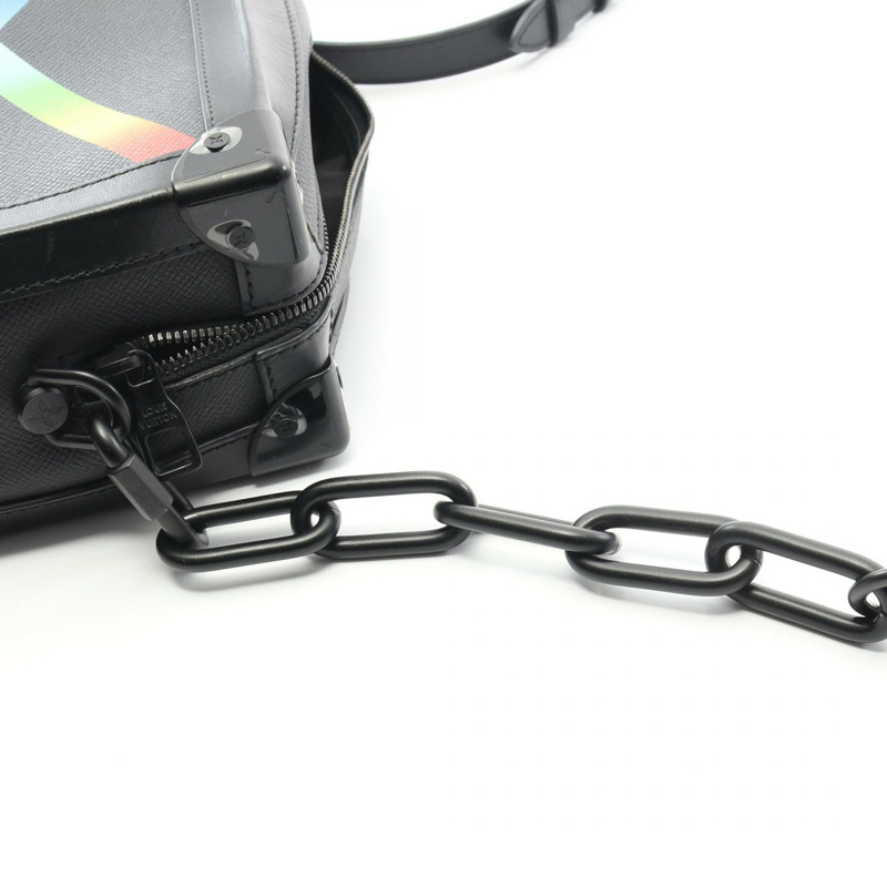 路易威登 Soft Trunk 單肩斜背包 M30341 Taiga 彩虹色皮革 二手-9