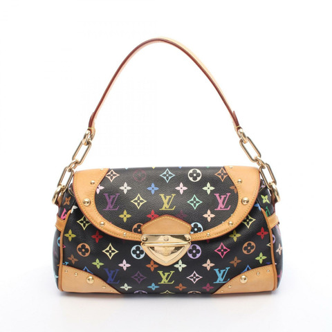 路易威登 Beverly MM 單肩手提包 M40204 Monogram Multicolor 黑色 二手