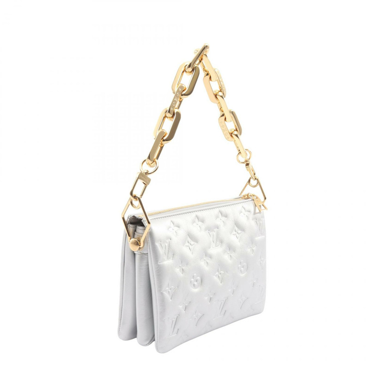 路易威登 Coussin BB 肩背包 M20567 Monogram 壓花皮革 銀色 二手-1