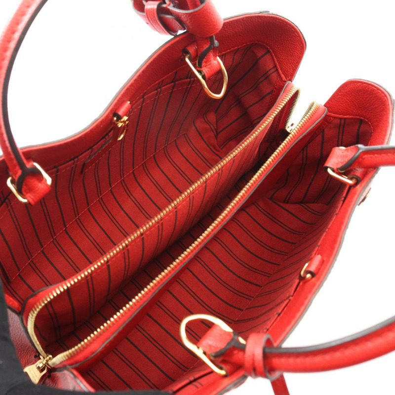 路易威登 Montaigne 中型單肩手提包 M41194 Monogram empreinte 紅色 二手-2