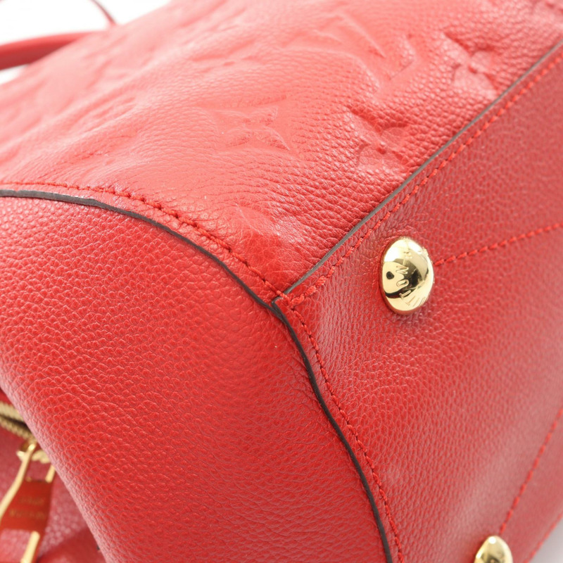 路易威登 Montaigne 中型單肩手提包 M41194 Monogram empreinte 紅色 二手-5