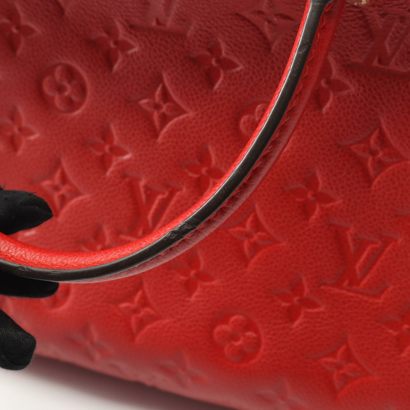 路易威登 Montaigne 中型單肩手提包 M41194 Monogram empreinte 紅色 二手-6
