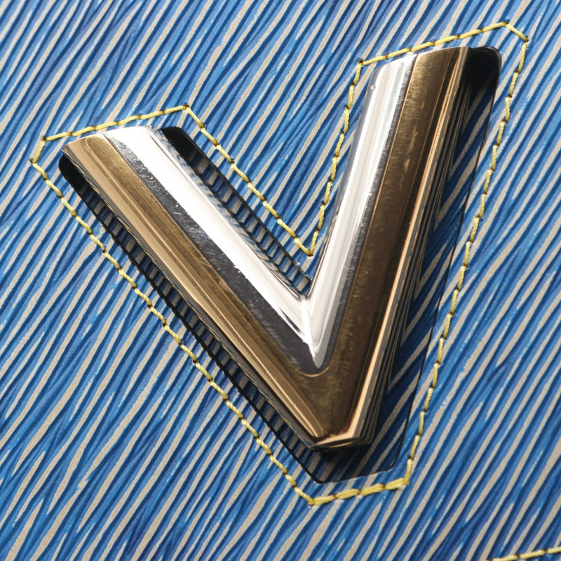 路易威登 Twist MM 鏈條單肩背包 M51065 Epi 皮革牛仔褲淺色二手-7