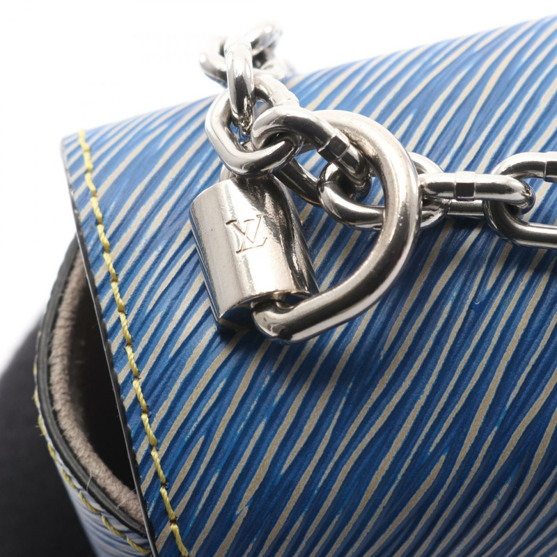 路易威登 Twist MM 鏈條單肩背包 M51065 Epi 皮革牛仔褲淺色二手-8