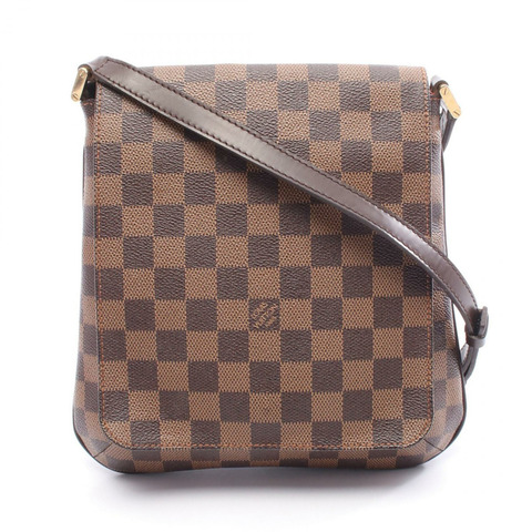 LOUIS VUITTON Musette Salsa 長單肩包 N51300 Damier 帆布 Ebene 二手 LV
