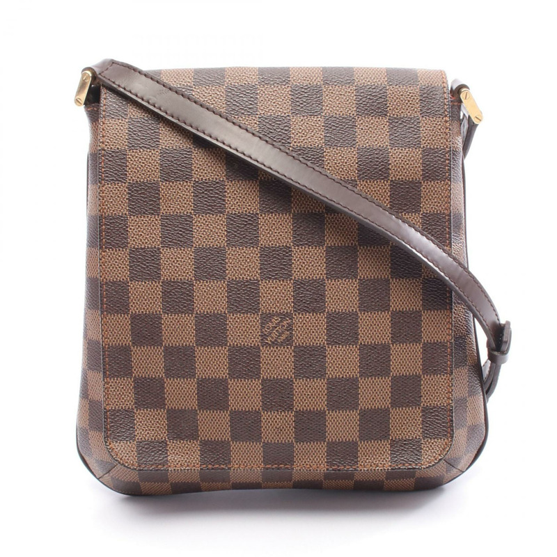 LOUIS VUITTON Musette Salsa 長單肩包 N51300 Damier 帆布 Ebene 二手 LV-0