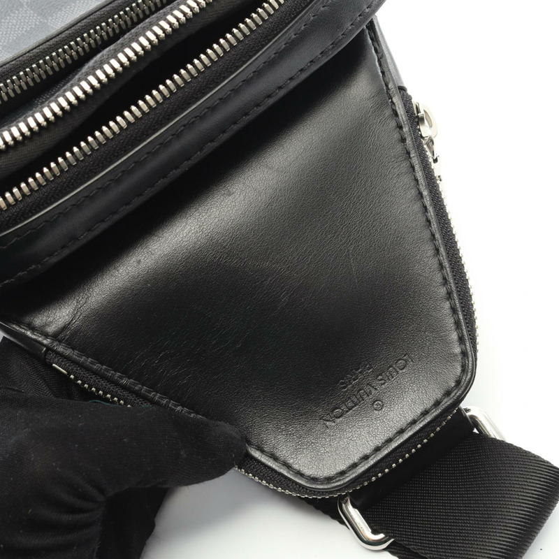路易威登 Avenue 斜背腰包 N45302 Damier Graphite 帆布 黑色 二手 LV-6