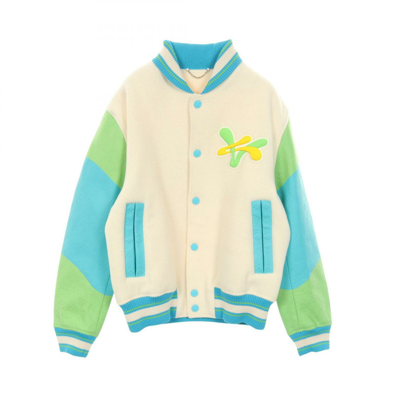 路易威登 Rainbow Playground 棒球夾克 #46 羊毛皮革 二手 LV-0